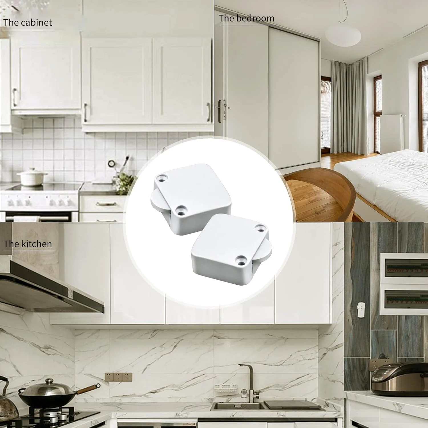 کلید درب کابینت NALACAL، کلید چراغ کابینت، کلید اتوماتیک برای کمدهای لباس، مناسب برای انواع کابینت و درب، دستگاه های روشنایی مختلف، دستگاه های الکتریکی و ترانسفورماتور (4 عدد)