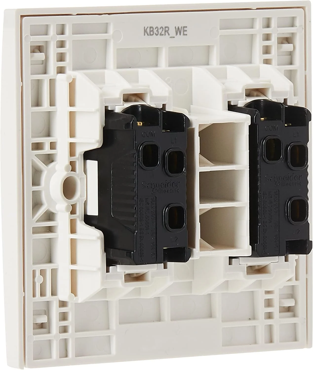 کلید دو پل دو طرفه 2 پل Schneider Electric KB32R Vivace سفید - 16AX - سفید