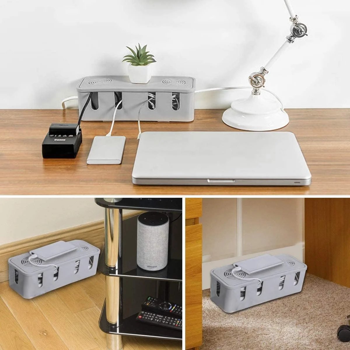 جعبه نگهداری کابل، سازمان دهنده، پنهان کننده بلوک های توسعه و راه حل مدیریت کابل برق، محل نگهداری پریز و دوشاخه، خاکستری جعبه نگهداری کابل، سازمان دهنده، پنهان کننده بلوک های توسعه و راه حل مدیریت کابل برق، محل نگهداری پریز و دوشاخه، خاکستری