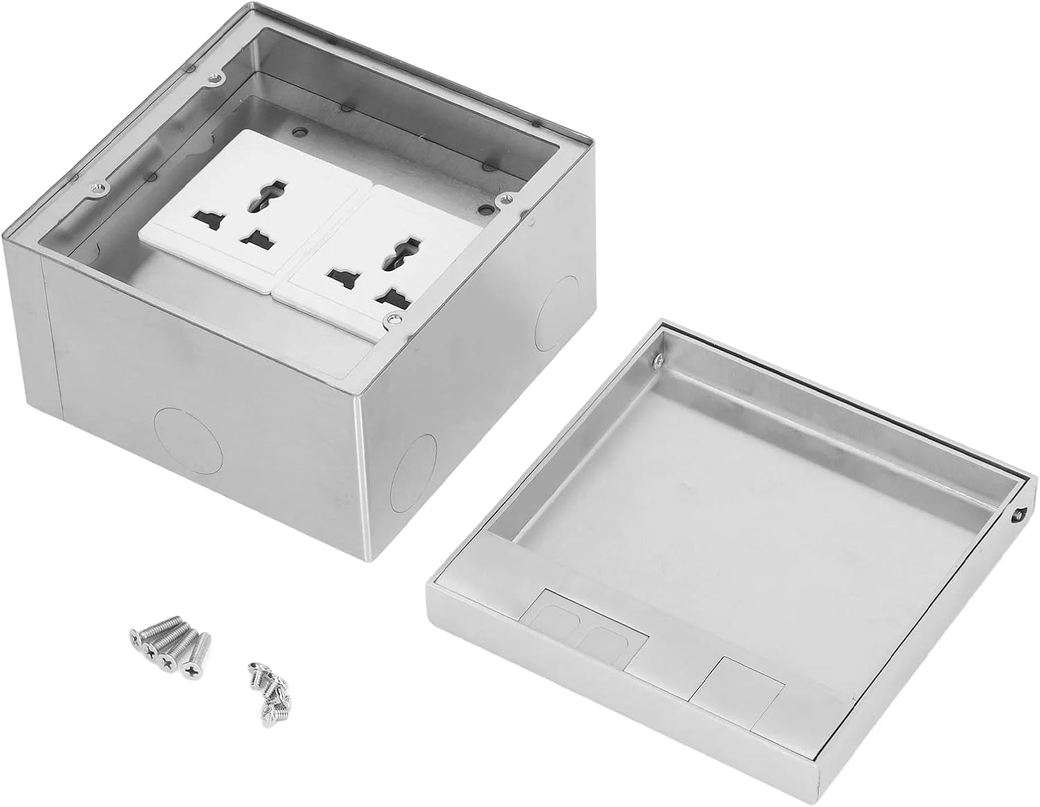 پریز کف خواب سوراندی 13 آمپر، پریز دوقلو توکار، سوکت برق مخفی جهانی AC250V، جعبه پوشش ضد آب توکار برای کف، آشپزخانه، میز، رستوران