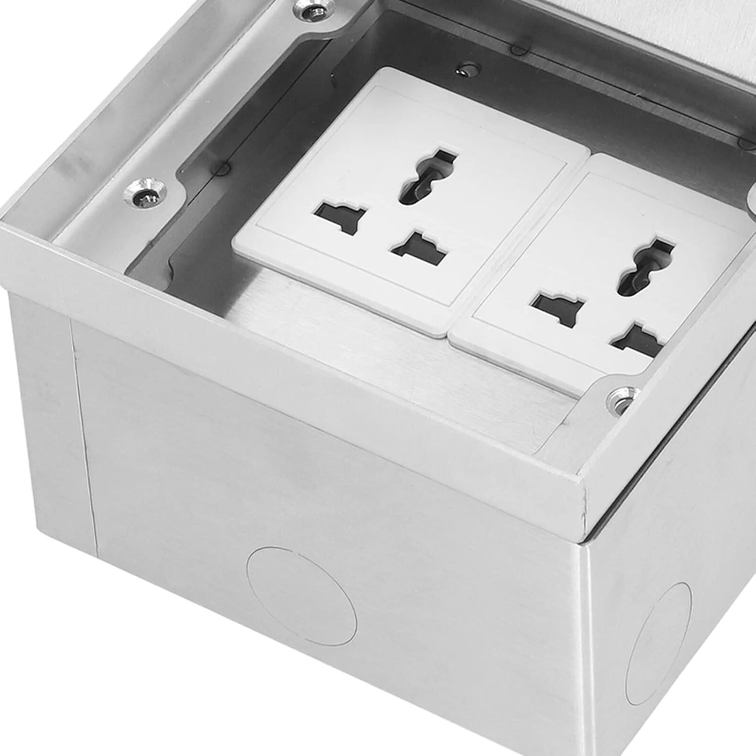 پریز کف خواب سوراندی 13 آمپر، پریز دوقلو توکار، سوکت برق مخفی جهانی AC250V، جعبه پوشش ضد آب توکار برای کف، آشپزخانه، میز، رستوران