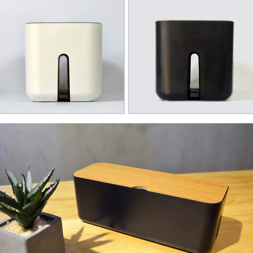 جعبه مدیریت کابل Yardwe، سازمان دهنده سیم پریز برای مخفی کردن سیم برق و سیم های الکتریکی از تلویزیون، کامپیوتر، میز، ایمن از نظر الکتریکی، مشکی