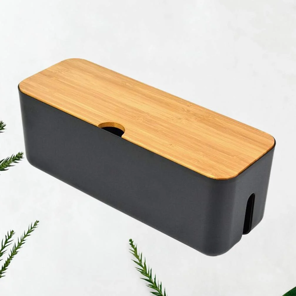 جعبه مدیریت کابل Yardwe، سازمان دهنده سیم پریز برای مخفی کردن سیم برق و سیم های الکتریکی از تلویزیون، کامپیوتر، میز، ایمن از نظر الکتریکی، مشکی