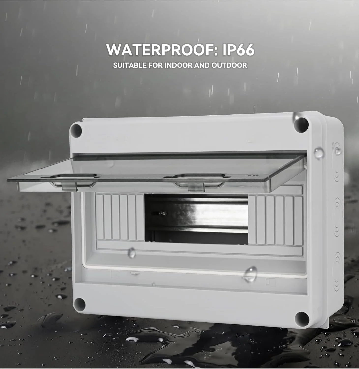 جعبه مینیاتوری 12 راهه KASTWAVE، پنل توزیع MCB ضد آب IP65 برای استفاده در داخل و خارج از منزل با ریل DIN جعبه مینیاتوری 12 راهه KASTWAVE، پنل توزیع MCB ضد آب IP65 برای استفاده در داخل و خارج از منزل با ریل DIN