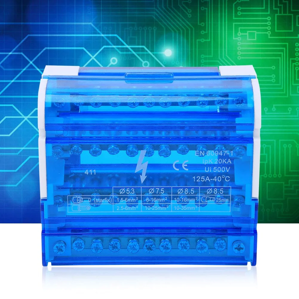 جعبه تقسیم بلوک ترمینال Eujgoov 411، جعبه اتصال بلوک ترمینال 3.9 X 3.5 X 2 اینچی، توزیع برق بلوک ترمینال جعبه اتصال ریلی Din جعبه تقسیم بلوک ترمینال Eujgoov 411، جعبه اتصال بلوک ترمینال 3.9 X 3.5 X 2 اینچی، توزیع برق بلوک ترمینال جعبه اتصال ریلی Din