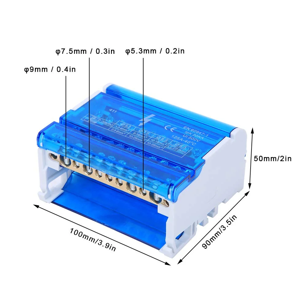 جعبه تقسیم بلوک ترمینال Eujgoov 411، جعبه اتصال بلوک ترمینال 3.9 X 3.5 X 2 اینچی، توزیع برق بلوک ترمینال جعبه اتصال ریلی Din جعبه تقسیم بلوک ترمینال Eujgoov 411، جعبه اتصال بلوک ترمینال 3.9 X 3.5 X 2 اینچی، توزیع برق بلوک ترمینال جعبه اتصال ریلی Din