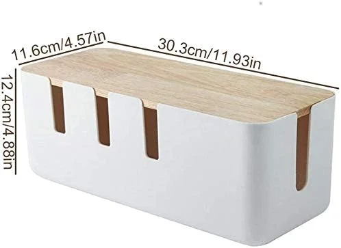 جعبه نظم دهنده کابل برق Friusate با روکش چوبی (30x12x11 سانتی متر)
