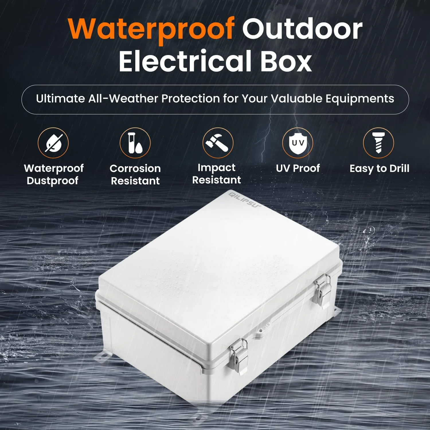 جعبه برق بیرونی QILIPSU، 37x27x15 سانتی متر، جعبه اتصال ضد آب IP67، محفظه پلاستیکی ABS خاکستری ضد آب و هوا برای پروژه ها، وای فای، روشنایی، کنترل پمپ جعبه برق بیرونی QILIPSU، 37x27x15 سانتی متر، جعبه اتصال ضد آب IP67، محفظه پلاستیکی ABS خاکستری ضد آب و هوا برای پروژه ها، وای فای، روشنایی، کنترل پمپ