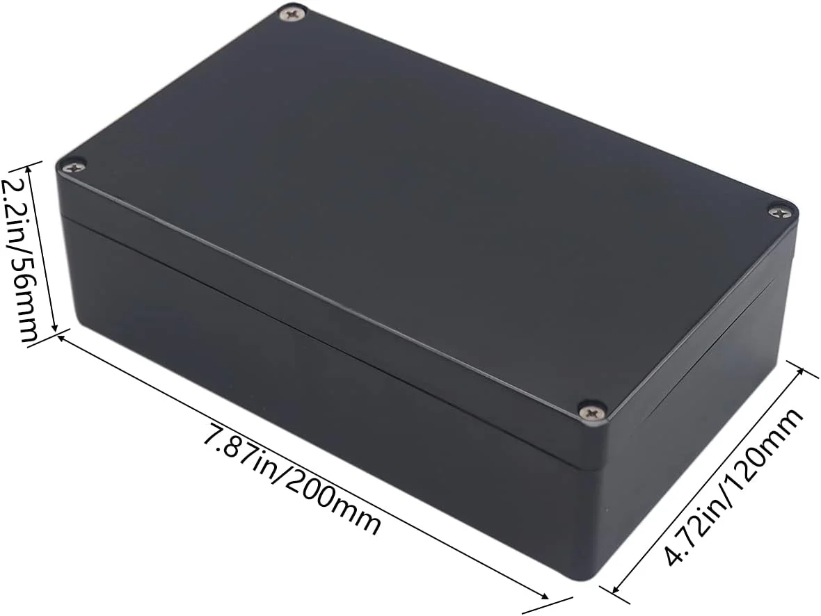 جعبه پروژه Otdorpatio IP65 ضد آب، جعبه اتصال پلاستیکی ABS مشکی، جعبه های الکتریکی DIY، محفظه برق پروژه الکترونیکی 200x120x56 میلی متر (7.87x4.72x2.2 اینچ) جعبه پروژه Otdorpatio IP65 ضد آب، جعبه اتصال پلاستیکی ABS مشکی، جعبه های الکتریکی DIY، محفظه برق پروژه الکترونیکی 200x120x56 میلی متر (7.87x4.72x2.2 اینچ)