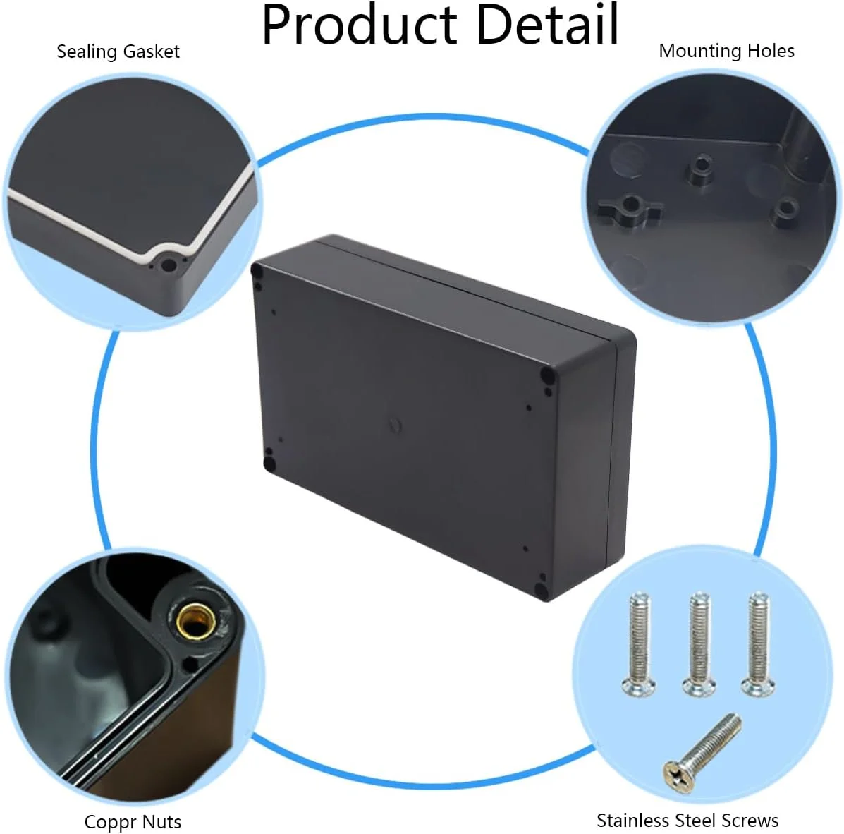 جعبه پروژه Otdorpatio IP65 ضد آب، جعبه اتصال پلاستیکی ABS مشکی، جعبه های الکتریکی DIY، محفظه برق پروژه الکترونیکی 200x120x56 میلی متر (7.87x4.72x2.2 اینچ) جعبه پروژه Otdorpatio IP65 ضد آب، جعبه اتصال پلاستیکی ABS مشکی، جعبه های الکتریکی DIY، محفظه برق پروژه الکترونیکی 200x120x56 میلی متر (7.87x4.72x2.2 اینچ)