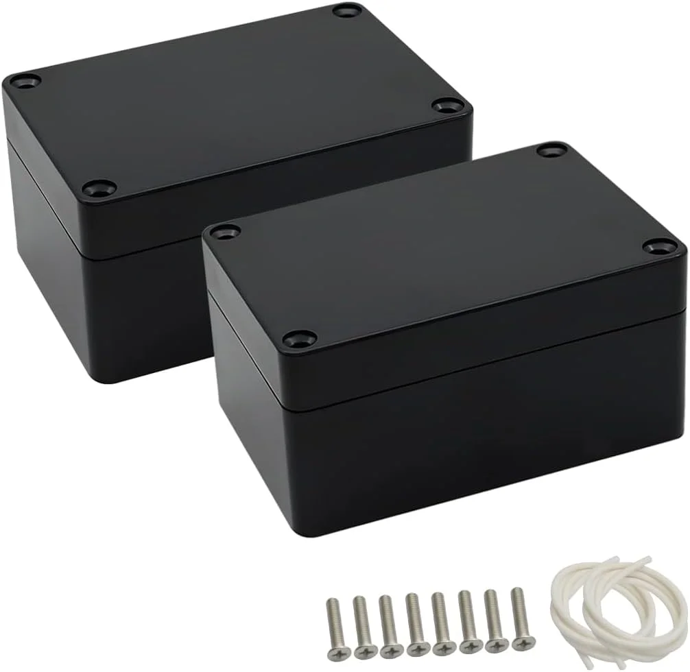جعبه تقسیم LeMotech IP65 ضد آب، جعبه پروژه ضد گرد و غبار پلاستیکی ABS، جعبه های الکتریکی جهانی برای الکترونیک مشکی 100x68x50 میلی متر (بسته 2 عددی)