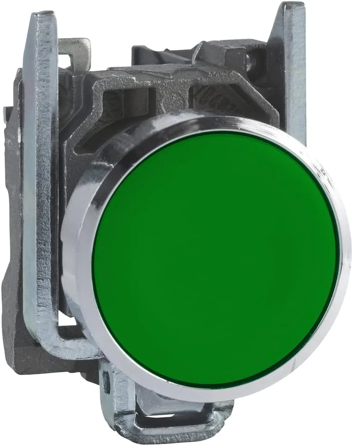 شستی فشاری Schneider Electric، فلزی، همسطح، سبز، Ø22، برگشت فنری، بدون علامت، 1 نرمال باز، XB4BA31