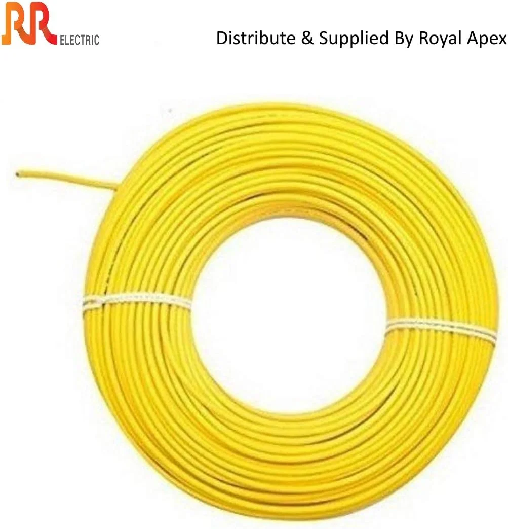 کابل های انعطاف پذیر تک هسته ای مسی خالص چند رشته ای RR | هادی الکترولیتی سه ردیفه تا 105 درجه سانتیگراد سیم پنل الکتریکی مقاوم در برابر آتش | BS6231 ISO9001 دارای گواهینامه CE رول 100Y (90 متر) (2.5 میلی متر، زرد)