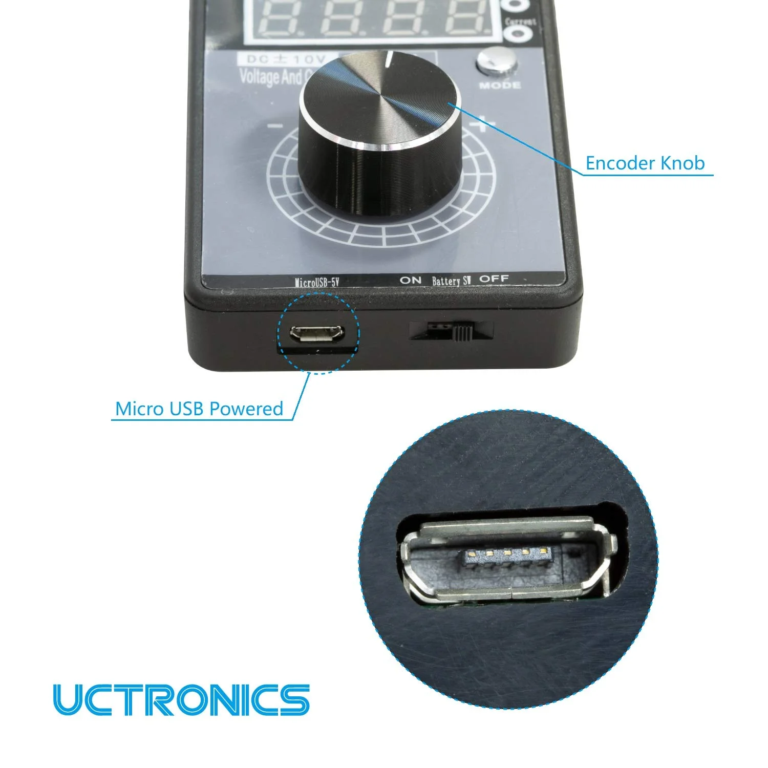 ژنراتور سیگنال جریان ولتاژ UCTRONICS DC ±10V 0/4-20mA، شبیه ساز آنالوگ رابط منبع تغذیه USB برای اشکال زدایی PLC و پنل، تست دستگاه، مبدل فرکانس، شیر جریان