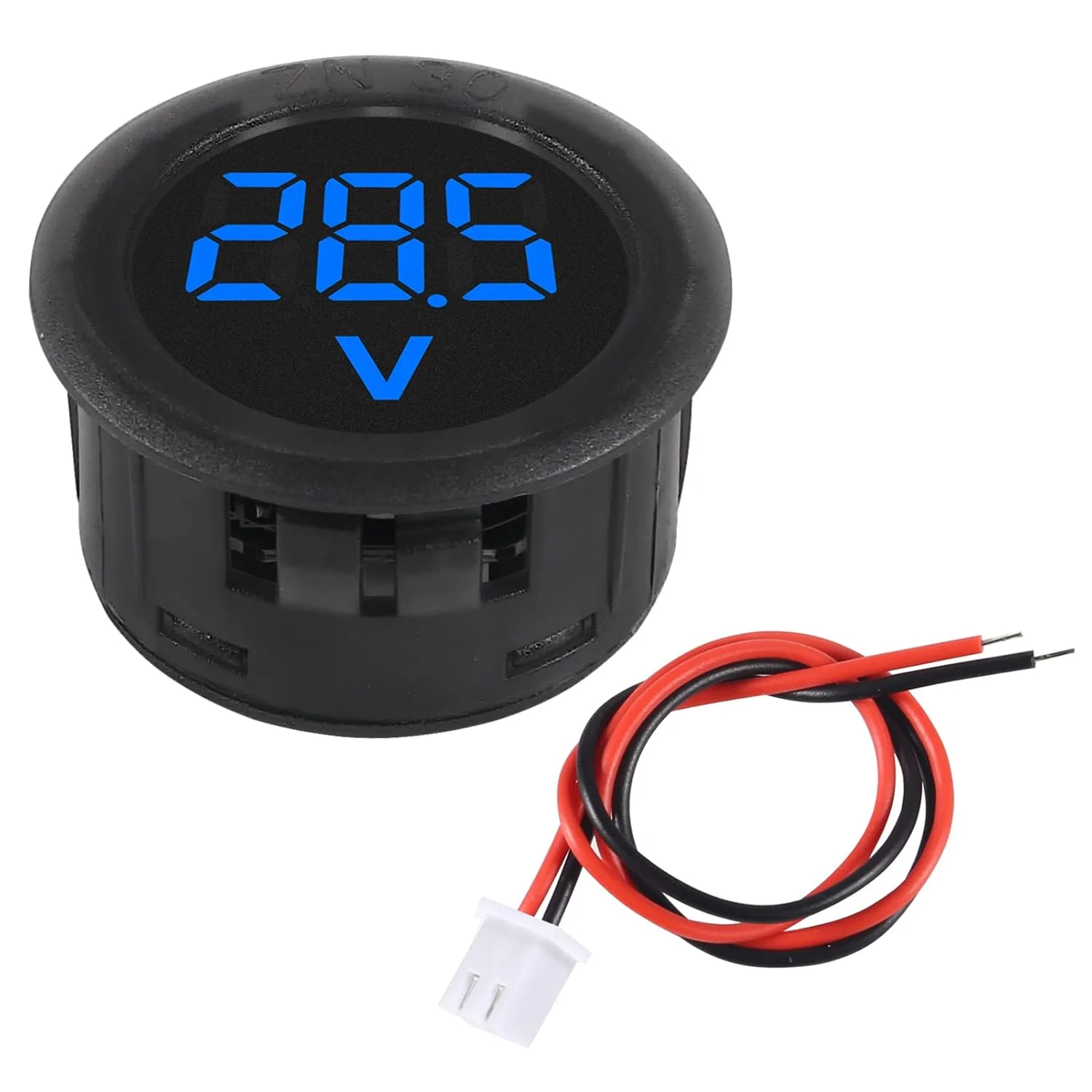 نمایشگر دیجیتال LED خودرو DWEII، ولت متر دو سیم گرد DC 4-100 ولت، تستر ولتاژ دیجیتال DC، پنل مانیتور برای موتور سیکلت، کامیون، کمپر، کاروان، دریایی، ATV، UTV (5 عدد)