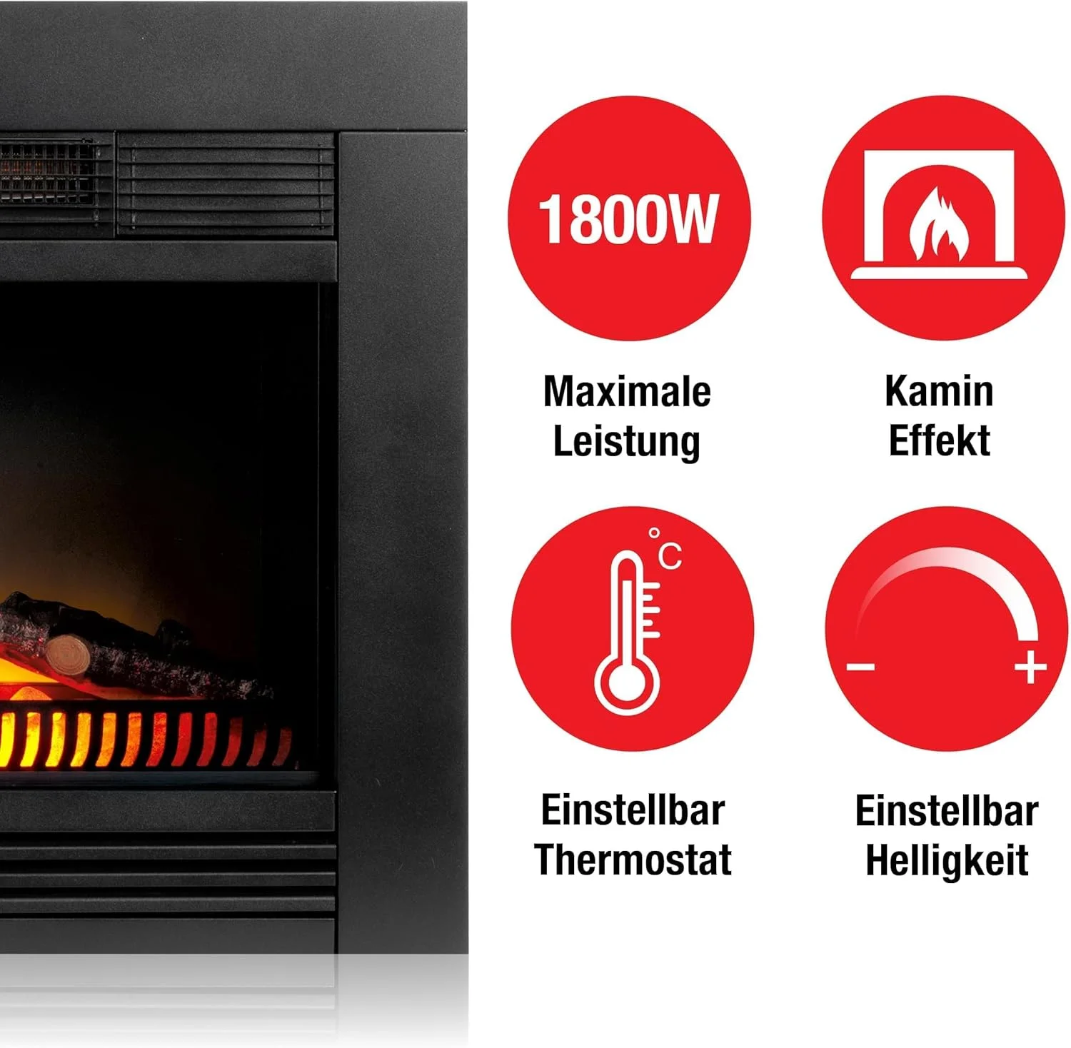 شومینه برقی کلاسیک فایر شیکاگو با بخاری - 1800 وات - پنل سوئیچ و تایمر - شعله های LED - مدل توکار - مشکی شومینه برقی کلاسیک فایر شیکاگو با بخاری - 1800 وات - پنل سوئیچ و تایمر - شعله های LED - مدل توکار - مشکی