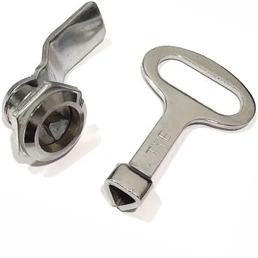 قفل پنل KAMSTEALTH با کلید، جنس زینک کروم، قفل پنل کنترل الکتریکی با کلید برای مصارف چند منظوره (قفل و کلید پنل نوع مثلثی)