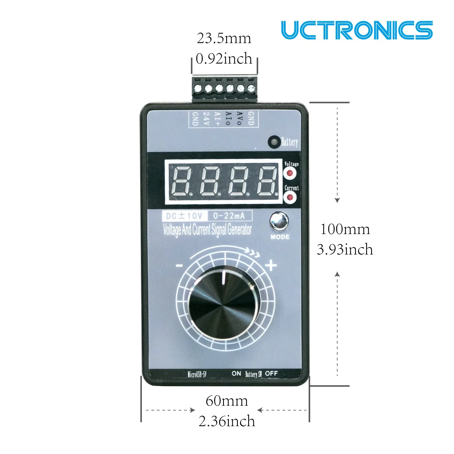 ژنراتور سیگنال جریان ولتاژ UCTRONICS DC ±10V 0/4-20mA، شبیه ساز آنالوگ رابط منبع تغذیه USB برای PLC و اشکال زدایی پنل، تست دستگاه، مبدل فرکانس، شیر جریان ژنراتور سیگنال جریان ولتاژ UCTRONICS DC ±10V 0/4-20mA، شبیه ساز آنالوگ رابط منبع تغذیه USB برای PLC و اشکال زدایی پنل، تست دستگاه، مبدل فرکانس، شیر جریان