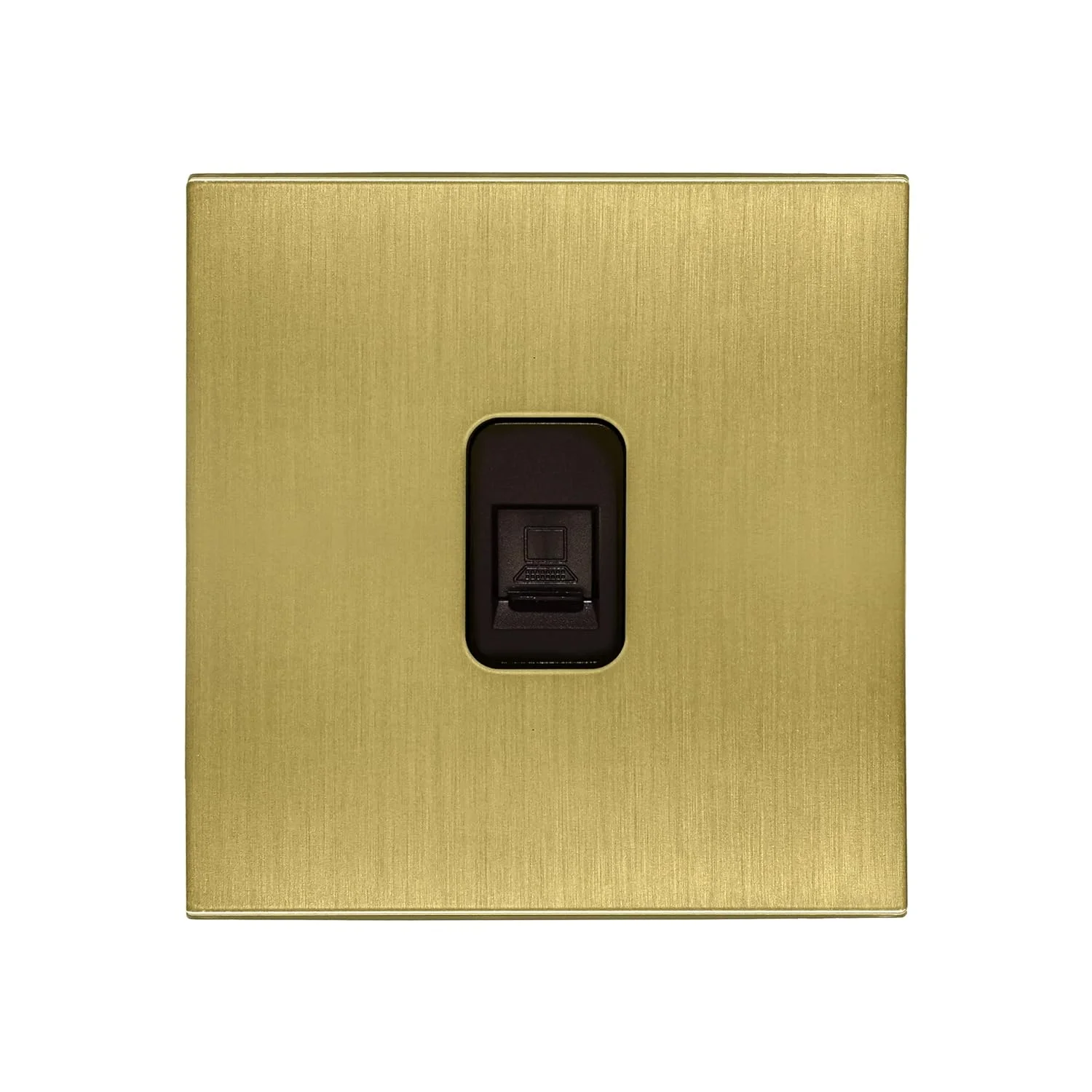 پریز کامپیوتر DonMarco (RJ45/CAT6) - پنل استیل ضد زنگ، پریز برق مقاوم در برابر آتش، 3 سال گارانتی، اتصال شبکه پرسرعت (برنجی طبیعی برس خورده)