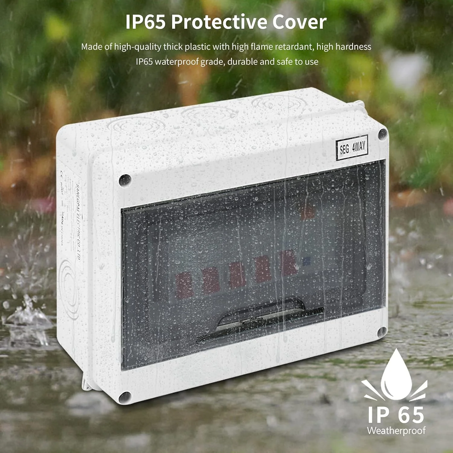 جعبه فیوز مینیاتوری 4 راهه، جعبه تقسیم برق کامپکت، پنل های کوچک قطع کننده مدار الکتریکی برای گاراژ، کاروان، سوله، محافظت IP65، برد فیوز نشتی مینیاتوری 63 آمپر 30 میلی آمپر RCD 4MCB 2 * 6A+20A+32A