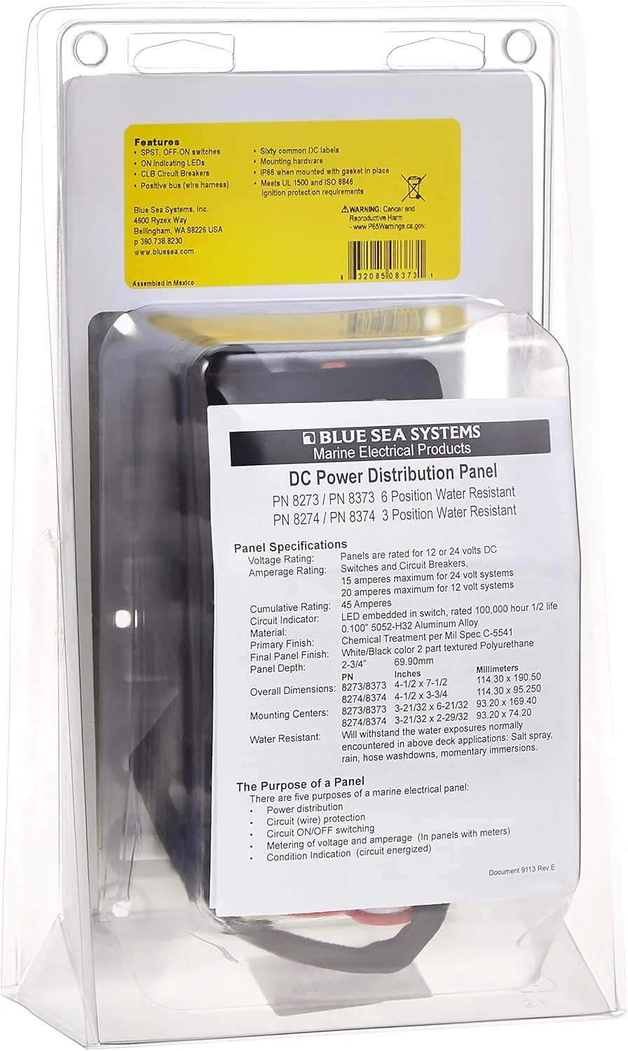 پنل H2O 12VDC CLB 6POS BLK V از Blue Sea Systems