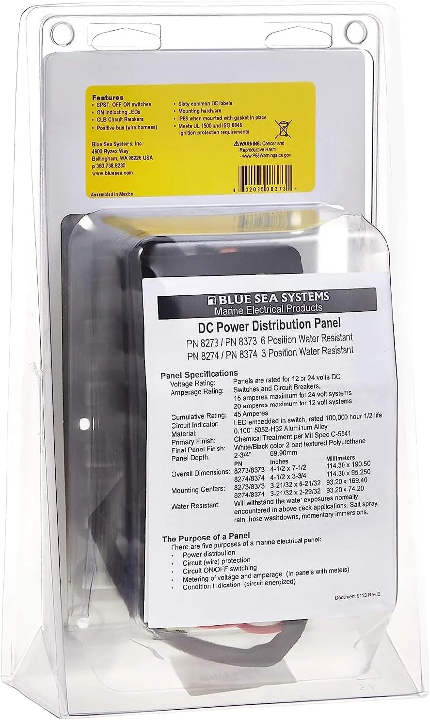 پنل H2O 12VDC CLB 6POS BLK V از Blue Sea Systems