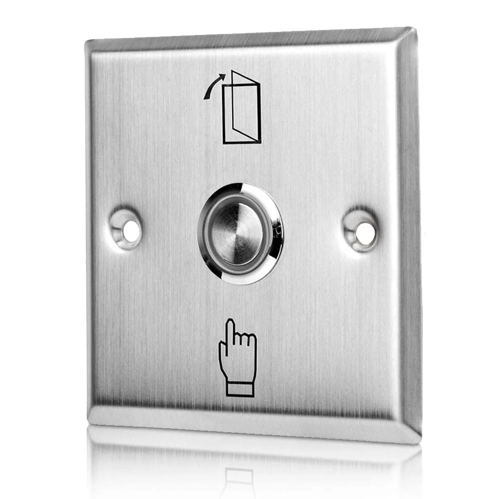 دکمه فشاری خروج درب روبیک، پنل استیل ضد زنگ، ورودی DC12V، خروجی NO/COM برای سیستم کنترل دسترسی، رهاسازی درب و قفل های الکترونیکی - نقره ای