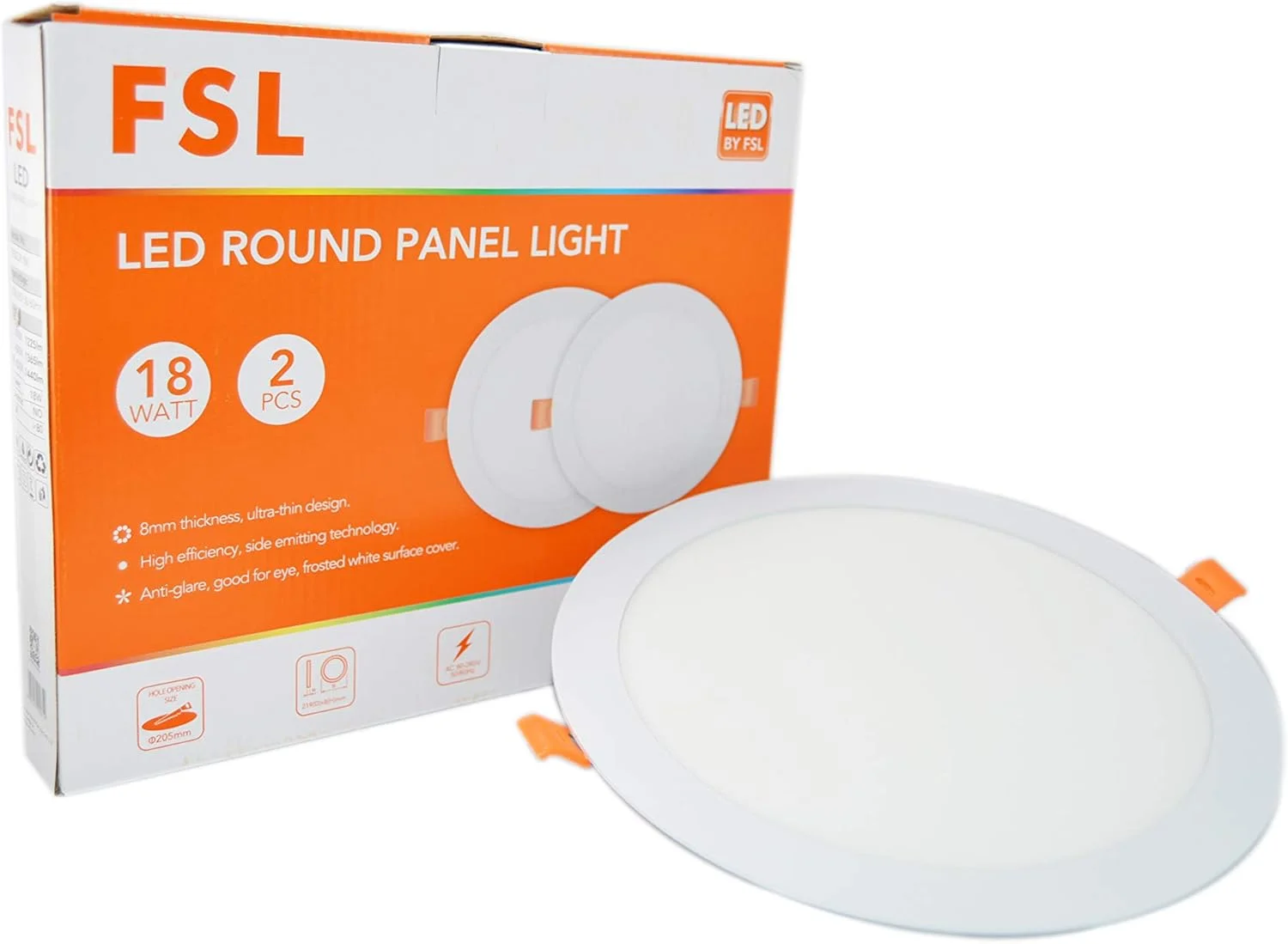 چراغ پنلی ال ای دی FSL مدل 3033R سایز 8 اینچ 18 وات نور روز 6500 کلوین (قیمت برای 1 جعبه)
