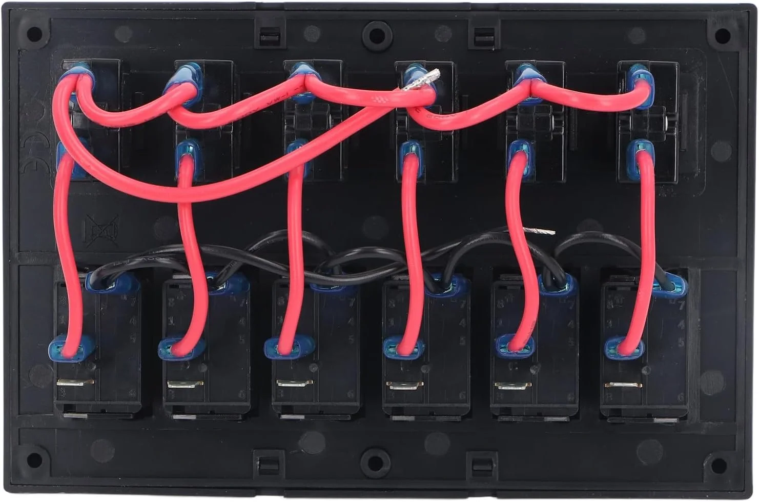 پنل سوئیچ برق 6 گانه Luocute، ضد آب IP65 DC12V 24V دریایی از پیش سیم کشی شده با محافظ اضافه بار، برای قایق ها، RV ها، قایق های تفریحی، اتوبوس ها، چراغ ها