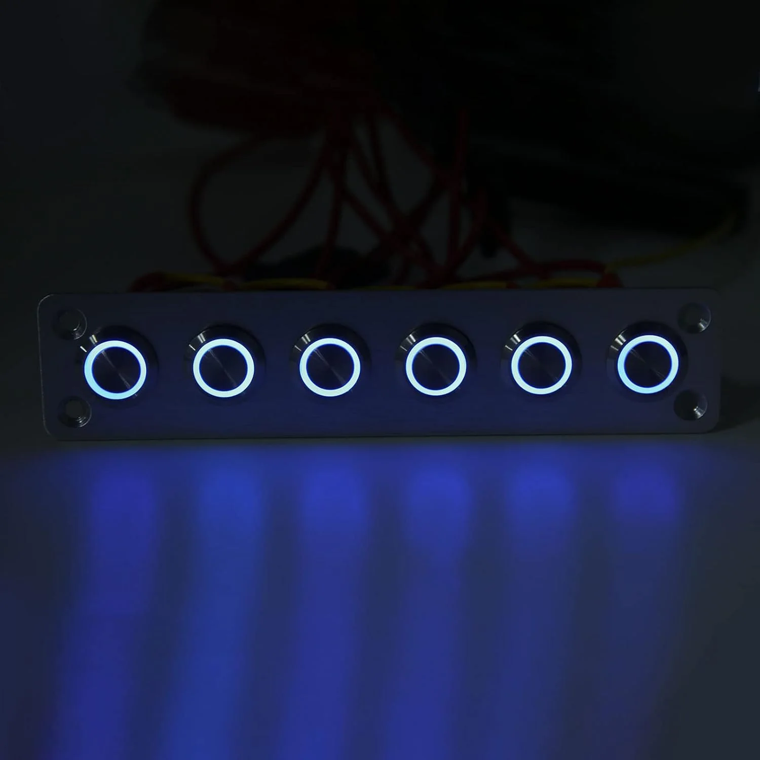 پنل سوئیچ 6 گانه استیل ضد زنگ Luqeeg، نور پس زمینه LED آبی، استیکرهای DIY متعدد، 12 ولت 16 آمپر توان بالا، برای سیستم 12 ولت DC خودرو، RV، قایق بادبانی پنل سوئیچ 6 گانه استیل ضد زنگ Luqeeg، نور پس زمینه LED آبی، استیکرهای DIY متعدد، 12 ولت 16 آمپر توان بالا، برای سیستم 12 ولت DC خودرو، RV، قایق بادبانی