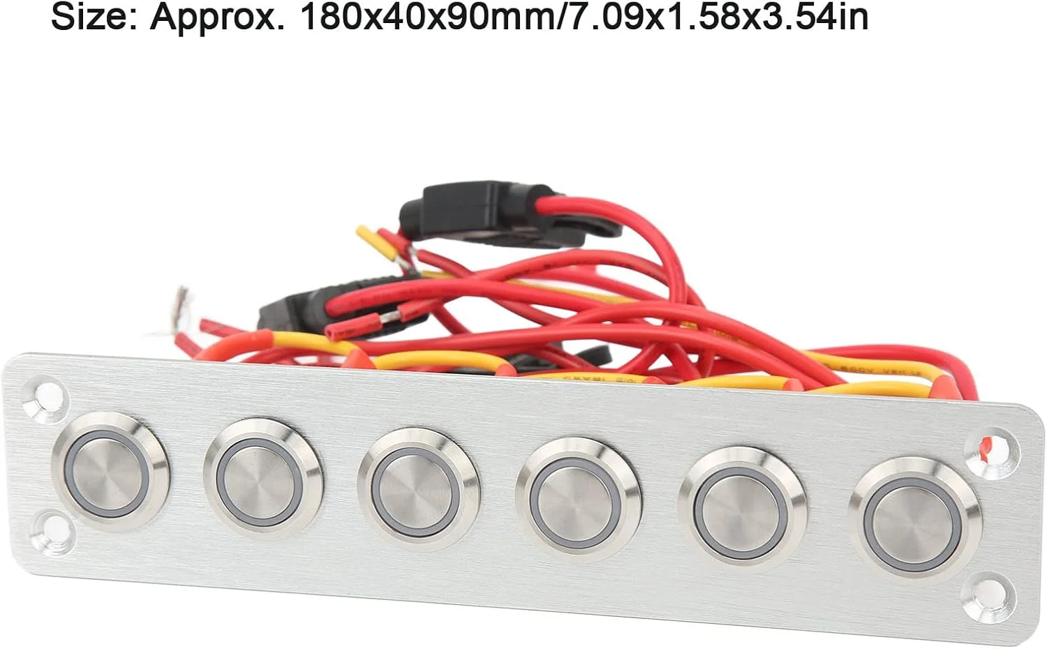 پنل سوئیچ 6 گانه استیل ضد زنگ Luqeeg، نور پس زمینه LED آبی، استیکرهای DIY متعدد، 12 ولت 16 آمپر توان بالا، برای سیستم 12 ولت DC خودرو، RV، قایق بادبانی پنل سوئیچ 6 گانه استیل ضد زنگ Luqeeg، نور پس زمینه LED آبی، استیکرهای DIY متعدد، 12 ولت 16 آمپر توان بالا، برای سیستم 12 ولت DC خودرو، RV، قایق بادبانی