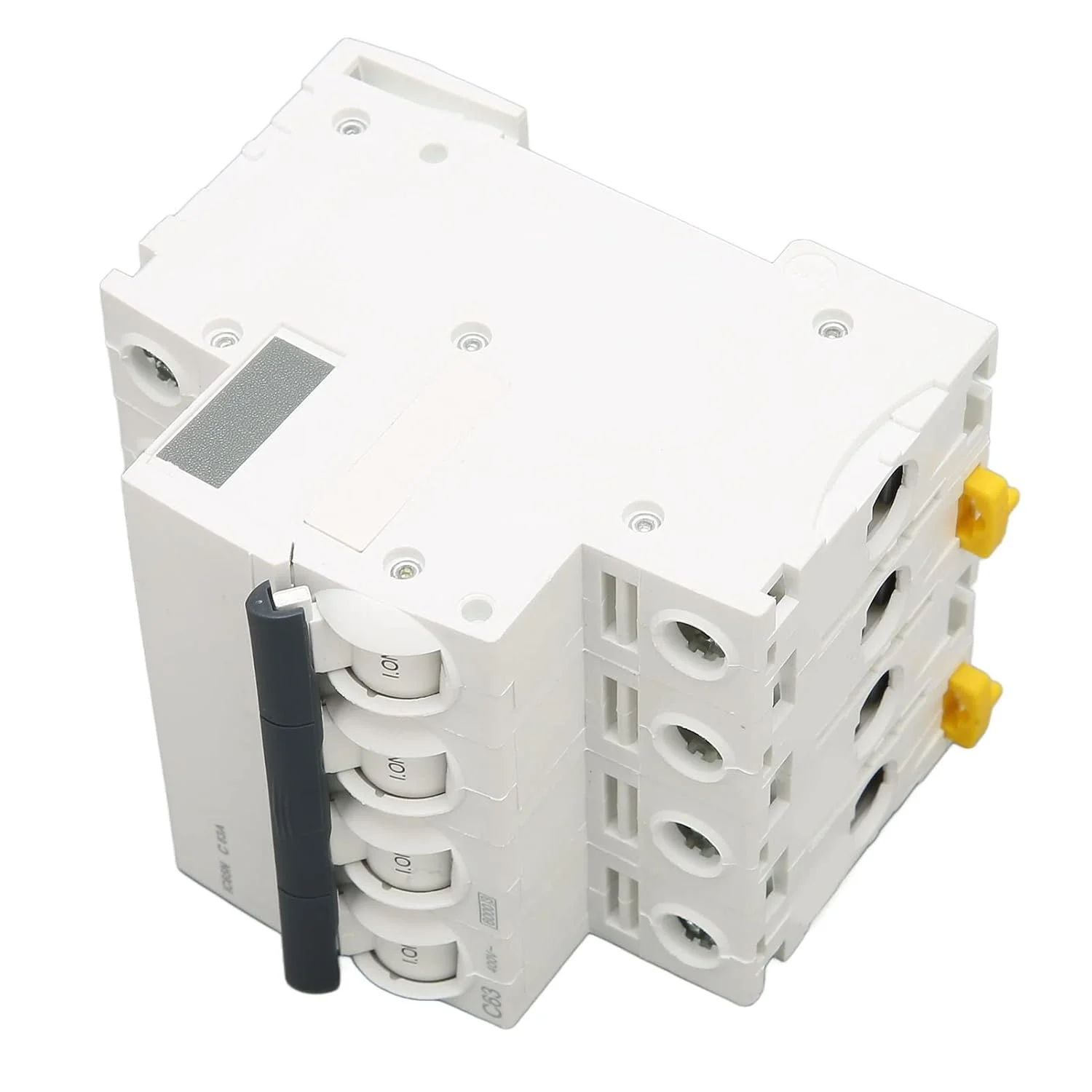 قطع کننده مدار، AC 400V مقاوم در برابر شعله نصب آسان قطع کننده مدار مینیاتوری PA66 خاموش کننده سریع قوس الکتریکی برای سایت صنعتی (63A) قطع کننده مدار، AC 400V مقاوم در برابر شعله نصب آسان قطع کننده مدار مینیاتوری PA66 خاموش کننده سریع قوس الکتریکی برای سایت صنعتی (63A)