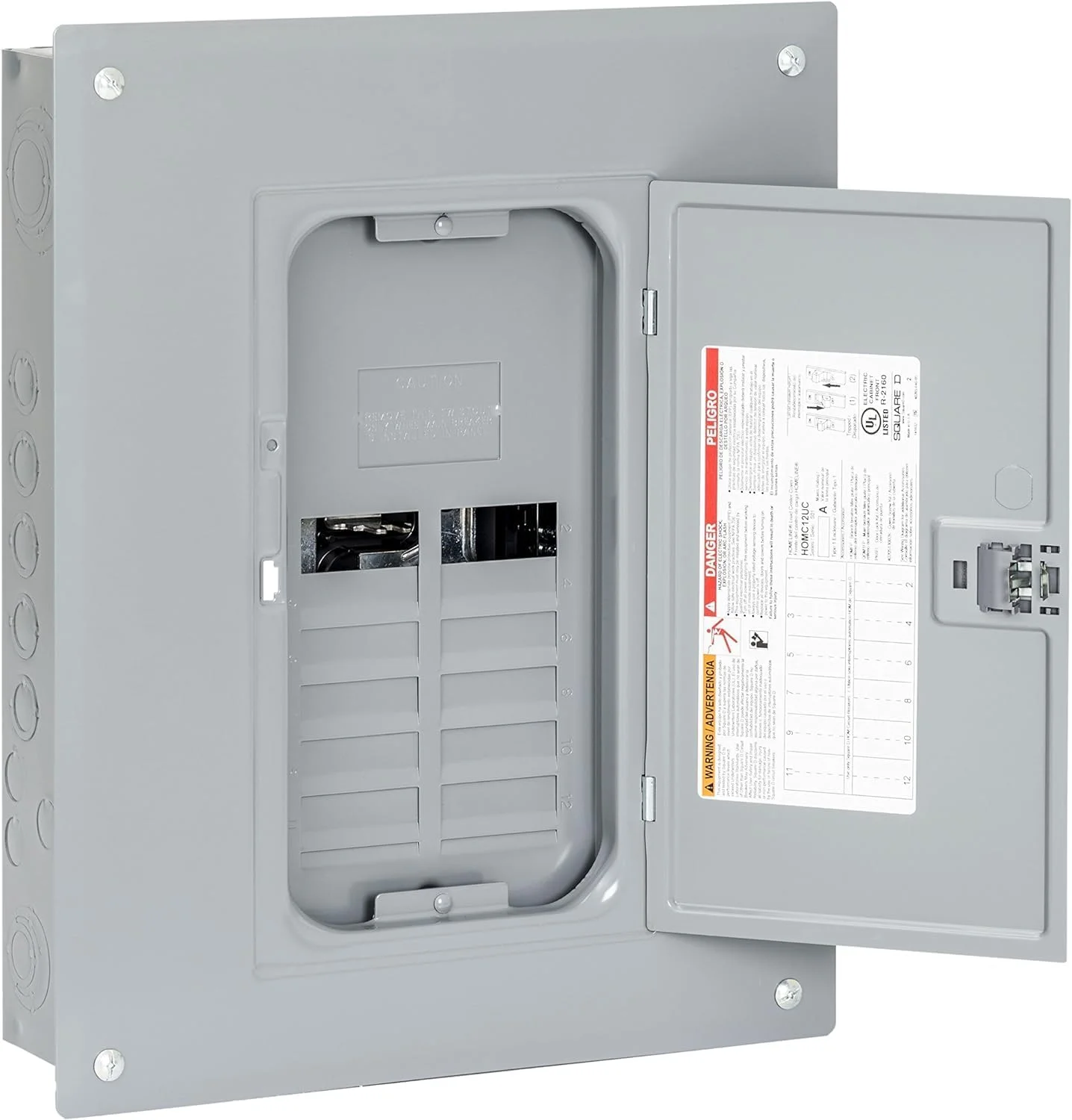 مرکز بار اصلی Schneider Electric Square D HOM1224L125PC Homeline 125 آمپر 12 فضا 24 مدار داخلی با سرپوش (آماده اتصال نول)