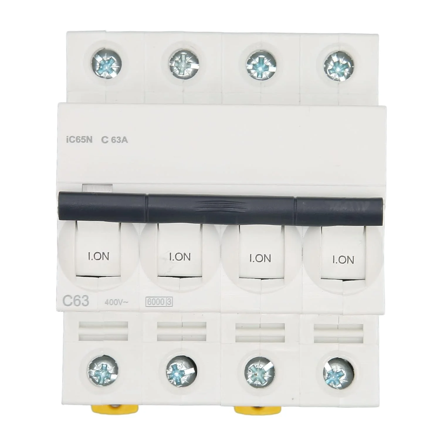 قطع کننده مدار، AC 400V مقاوم در برابر شعله نصب آسان قطع کننده مدار مینیاتوری PA66 خاموش کننده سریع قوس الکتریکی برای سایت صنعتی (63A) قطع کننده مدار، AC 400V مقاوم در برابر شعله نصب آسان قطع کننده مدار مینیاتوری PA66 خاموش کننده سریع قوس الکتریکی برای سایت صنعتی (63A)