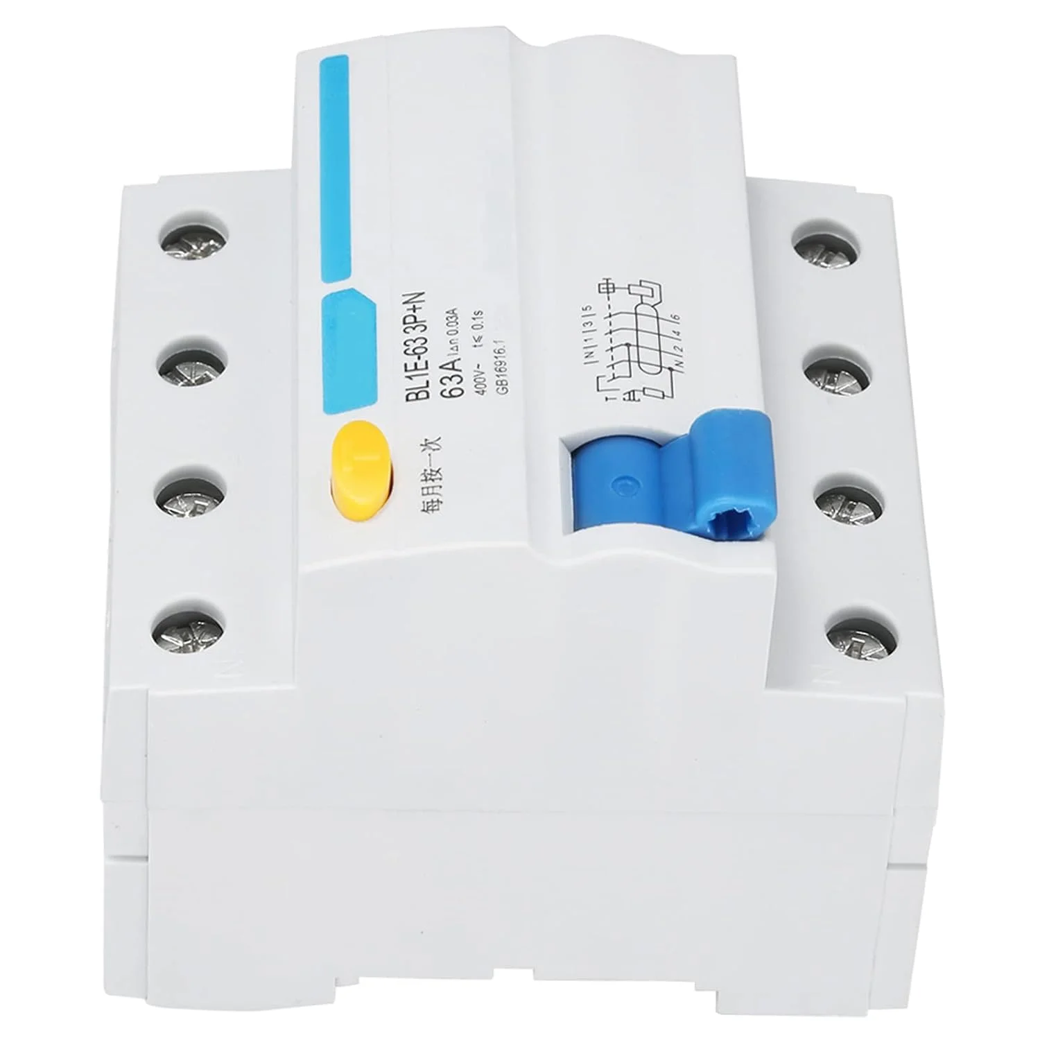 کلید محافظ جان BL1E-63 3P+N 63A RCCB، کلید قطع جریان نشتی 230 ولت 30 میلی آمپر