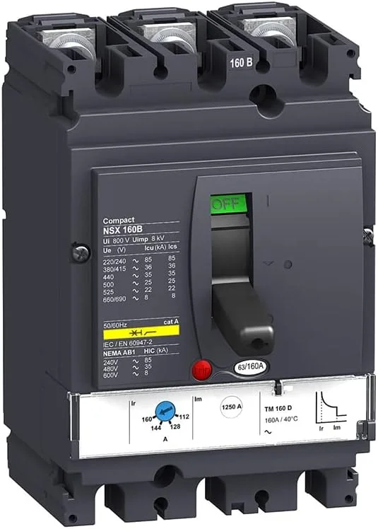 کلید اتوماتیک فشرده LV430300 MCCB NSX160B TMD 160A 3p2d 25kA (3-160 آمپر)