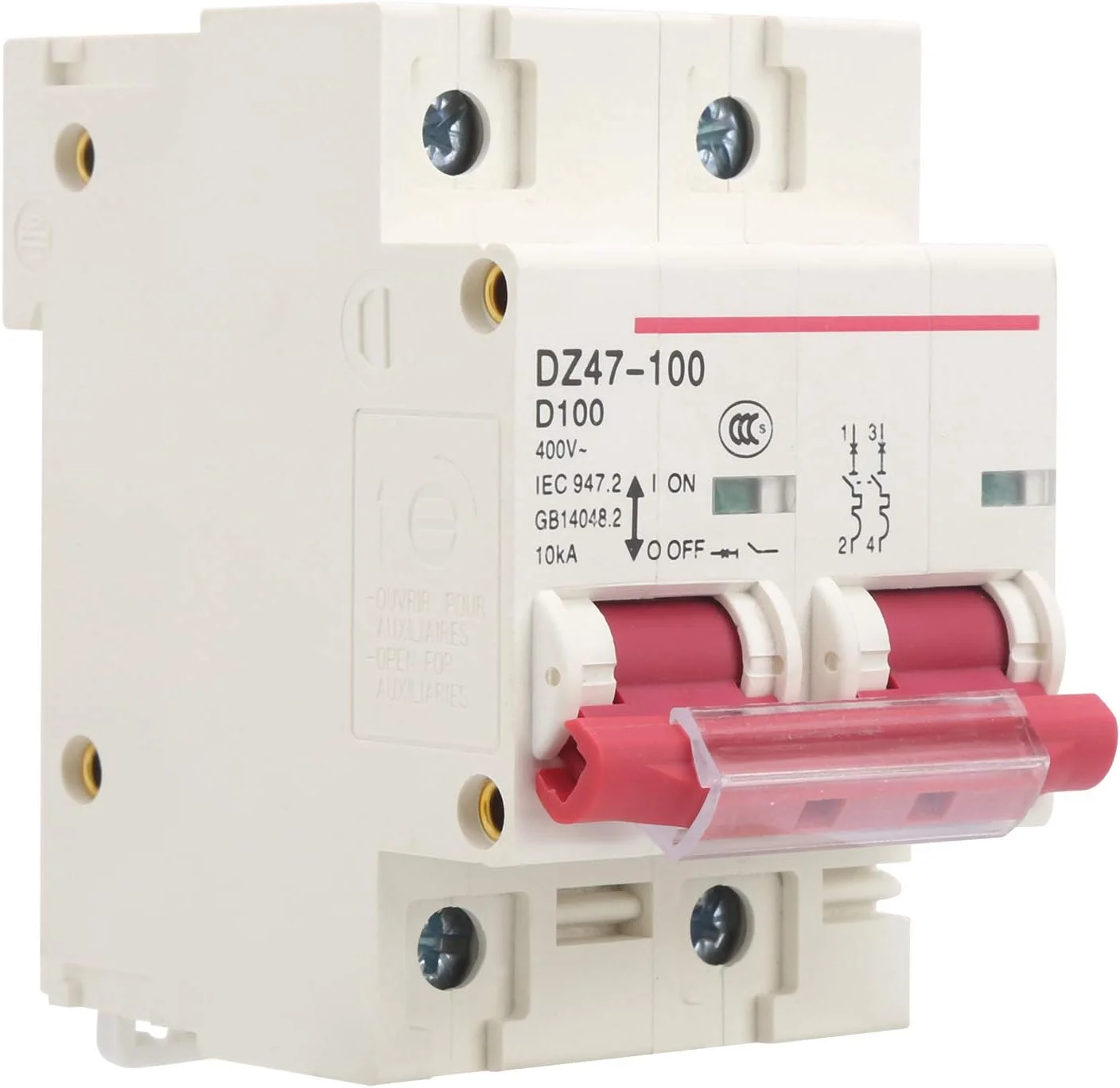مینی کلید مدار، DZ47-100 2P D80~100A کلید مدار قابل بازیافت نوع D سازگار با محیط زیست برای محافظت از نشت خانگی محافظ های نشتی زمین