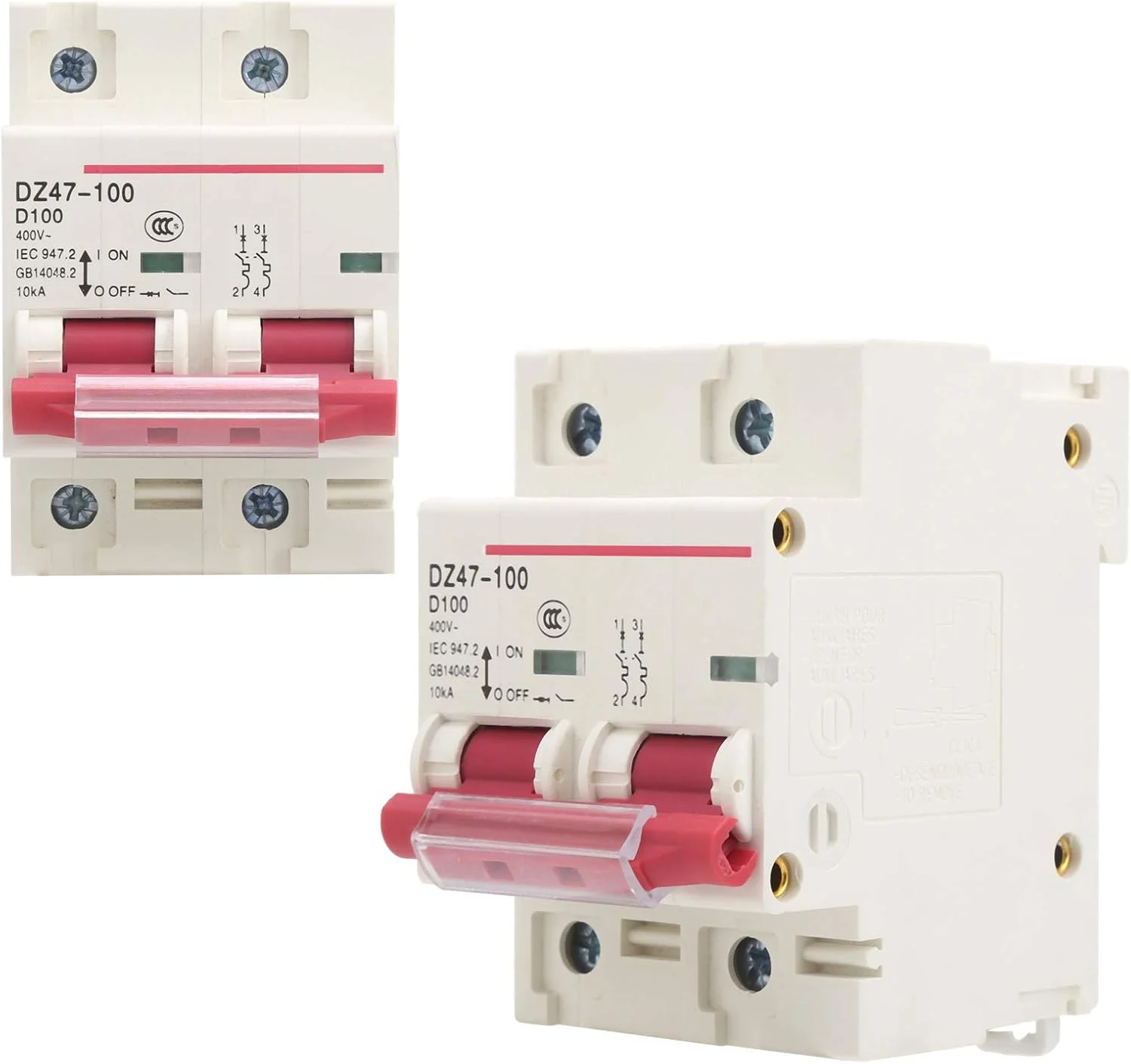 مینی کلید مدار، DZ47-100 2P D80~100A کلید مدار قابل بازیافت نوع D سازگار با محیط زیست برای محافظت از نشت خانگی محافظ های نشتی زمین
