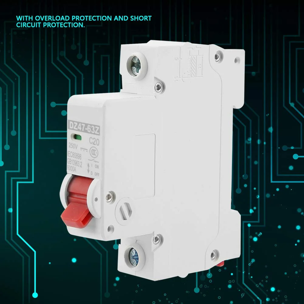 کلید مینیاتوری DC مدل DZ47-63Z-1P 20A با محافظت در برابر نشتی، کلید هوا، قطع کننده مدار DC فتوولتائیک، سوئیچ محافظ کلید مینیاتوری DC مدل DZ47-63Z-1P 20A با محافظت در برابر نشتی، کلید هوا، قطع کننده مدار DC فتوولتائیک، سوئیچ محافظ