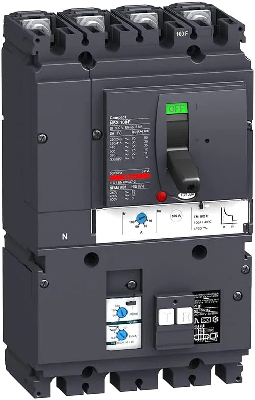 کلید اتوماتیک LV429940 MCCB Vigi MH NSX100F TMD 100A 4p3d 36kA (4-100 آمپر)