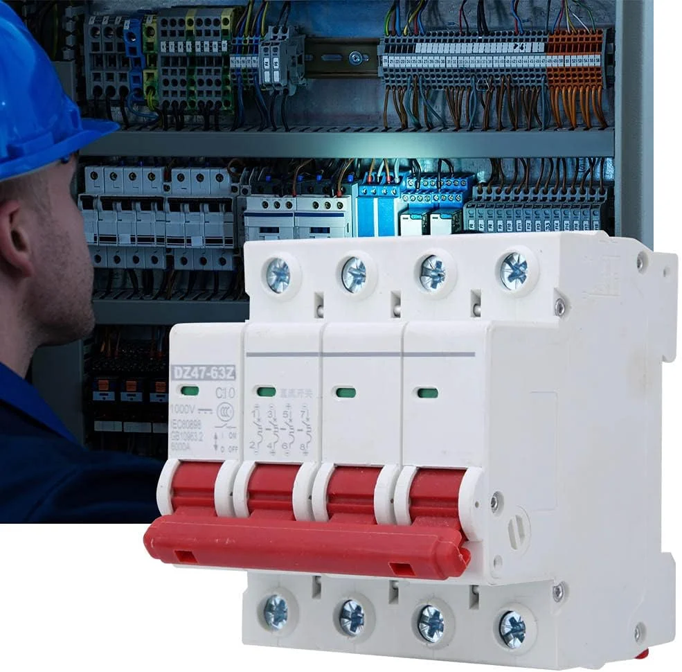 کلید مینیاتوری 4 پل DC1000V مدل DZ47-63Z، سوئیچ هوایی فتوولتائیک، محافظ اتصال کوتاه نشتی اضافه بار، 3 عدد (40 آمپر) کلید مینیاتوری 4 پل DC1000V مدل DZ47-63Z، سوئیچ هوایی فتوولتائیک، محافظ اتصال کوتاه نشتی اضافه بار، 3 عدد (40 آمپر)
