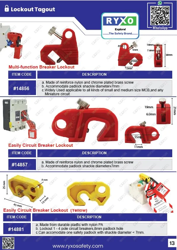 قفل مینیاتوری کلید مینیاتوری RIXO زرد | 45mm x 25mm x 10mm، قطر سوراخ 8mm | ایمنی