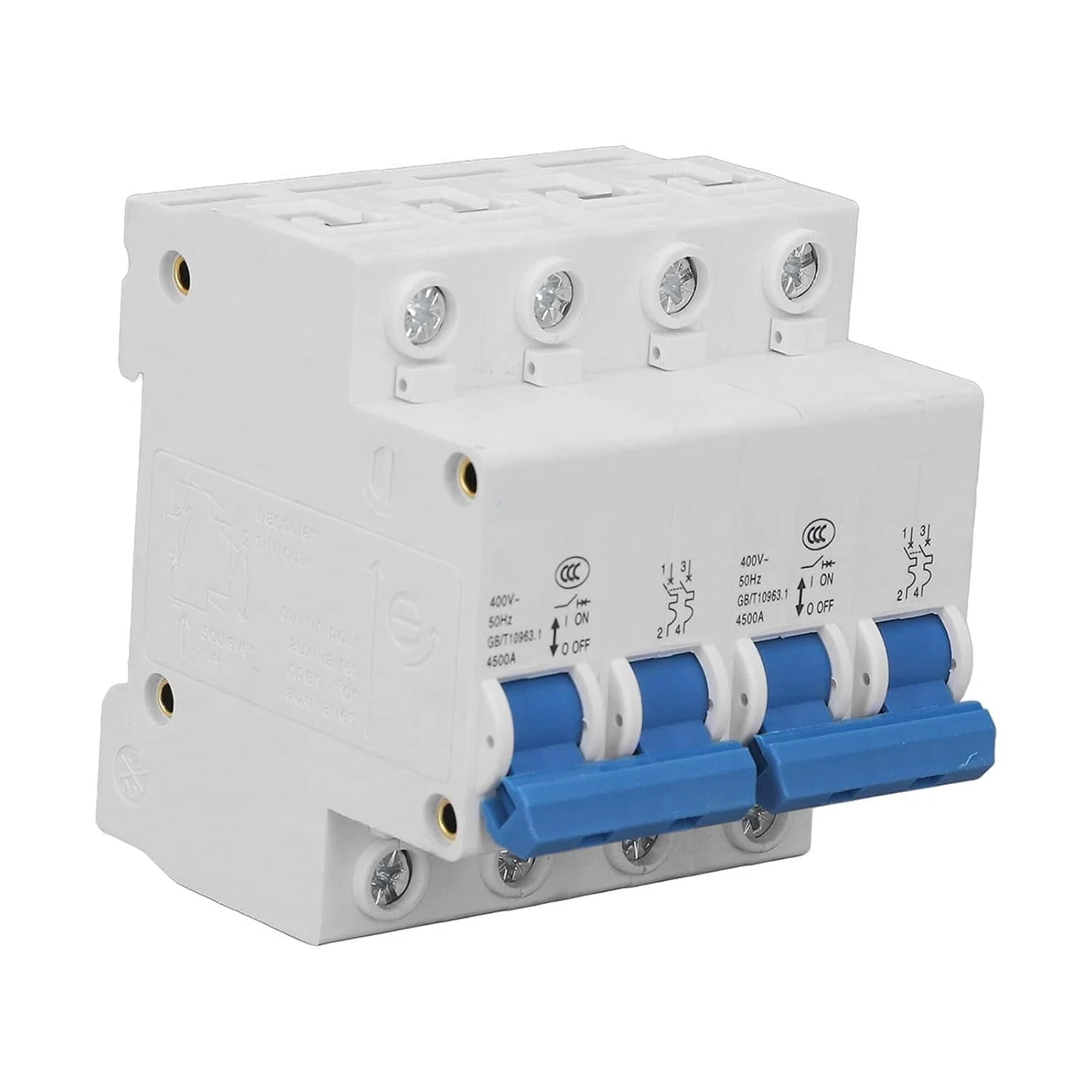 کلید انتقال دوگانه قدرت با قفل قطع کننده مدار 4500 آمپر AC 400 ولت خانگی (32 آمپر) کلید انتقال دوگانه قدرت با قفل قطع کننده مدار 4500 آمپر AC 400 ولت خانگی (32 آمپر)
