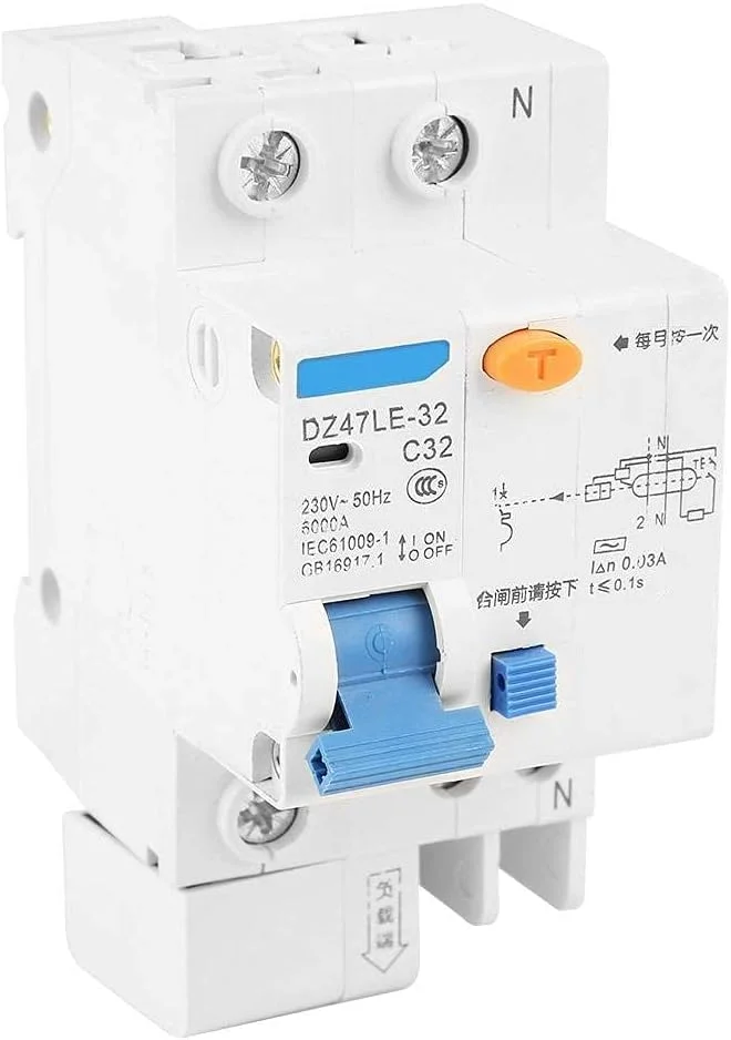 محافظ جان کلید مینیاتوری جریان نشتی 30mA 230V مدل DZ47LE-32 1P+N C32 محافظ جان کلید مینیاتوری جریان نشتی 30mA 230V مدل DZ47LE-32 1P+N C32