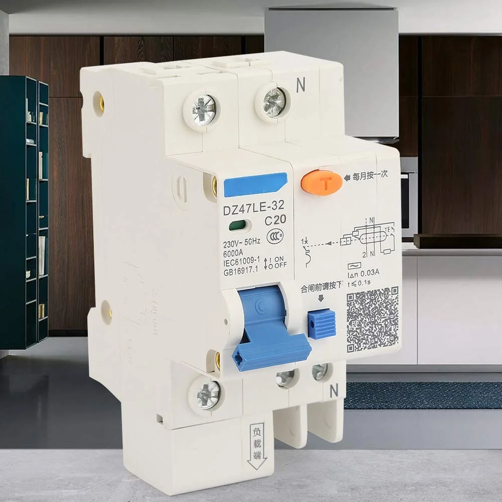 کلید مینیاتوری محافظ جان DZ47LE-32 1P+N 16A 20A 230V، کلیدهای مدار ایمنی محافظت از نشتی زمین (20 آمپر) کلید مینیاتوری محافظ جان DZ47LE-32 1P+N 16A 20A 230V، کلیدهای مدار ایمنی محافظت از نشتی زمین (20 آمپر)