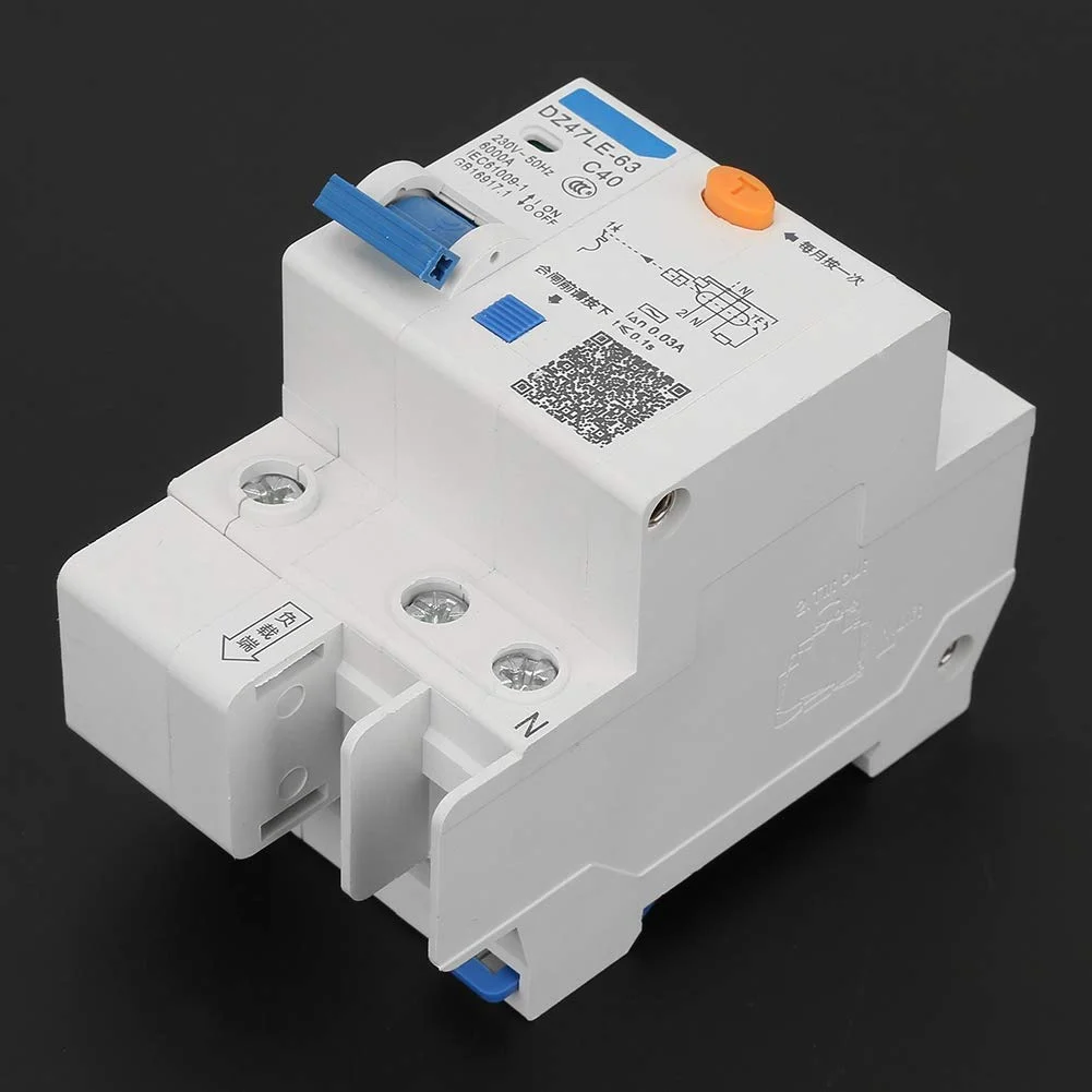 کلید محافظ مدار، DZ47LE-63 1P+N C40 40A 230V کلید محافظ مدار نشتی زمین کلید محافظ مدار، DZ47LE-63 1P+N C40 40A 230V کلید محافظ مدار نشتی زمین