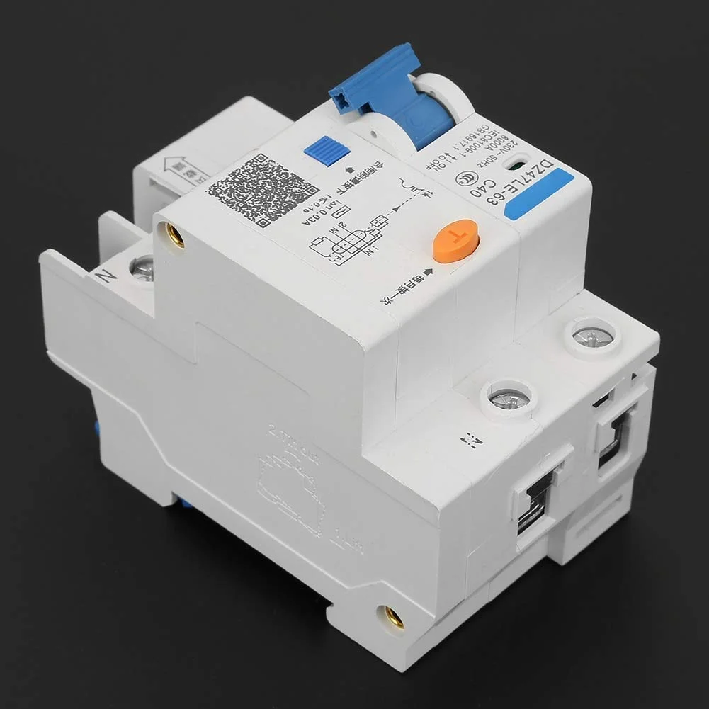 کلید محافظ مدار، DZ47LE-63 1P+N C40 40A 230V کلید محافظ مدار نشتی زمین کلید محافظ مدار، DZ47LE-63 1P+N C40 40A 230V کلید محافظ مدار نشتی زمین