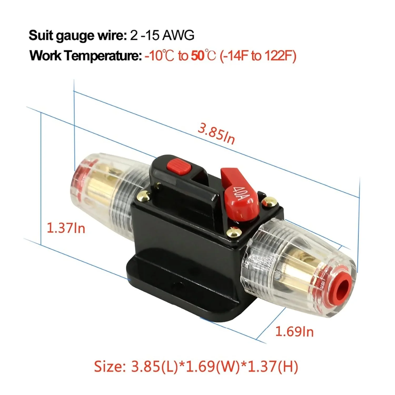قطع کننده مدار ShoFbi 20A 30A 40A 50A 60A 80A 100A 12V 24V فیوز قابل تنظیم مجدد خودکار قطع کننده مدار تقویت کننده صوتی محافظ اضافه بار نگهدارنده فیوز محافظ های نشتی زمین (سایز: 60A) قطع کننده مدار ShoFbi 20A 30A 40A 50A 60A 80A 100A 12V 24V فیوز قابل تنظیم مجدد خودکار قطع کننده مدار تقویت کننده صوتی محافظ اضافه بار نگهدارنده فیوز محافظ های نشتی زمین (سایز: 60A)