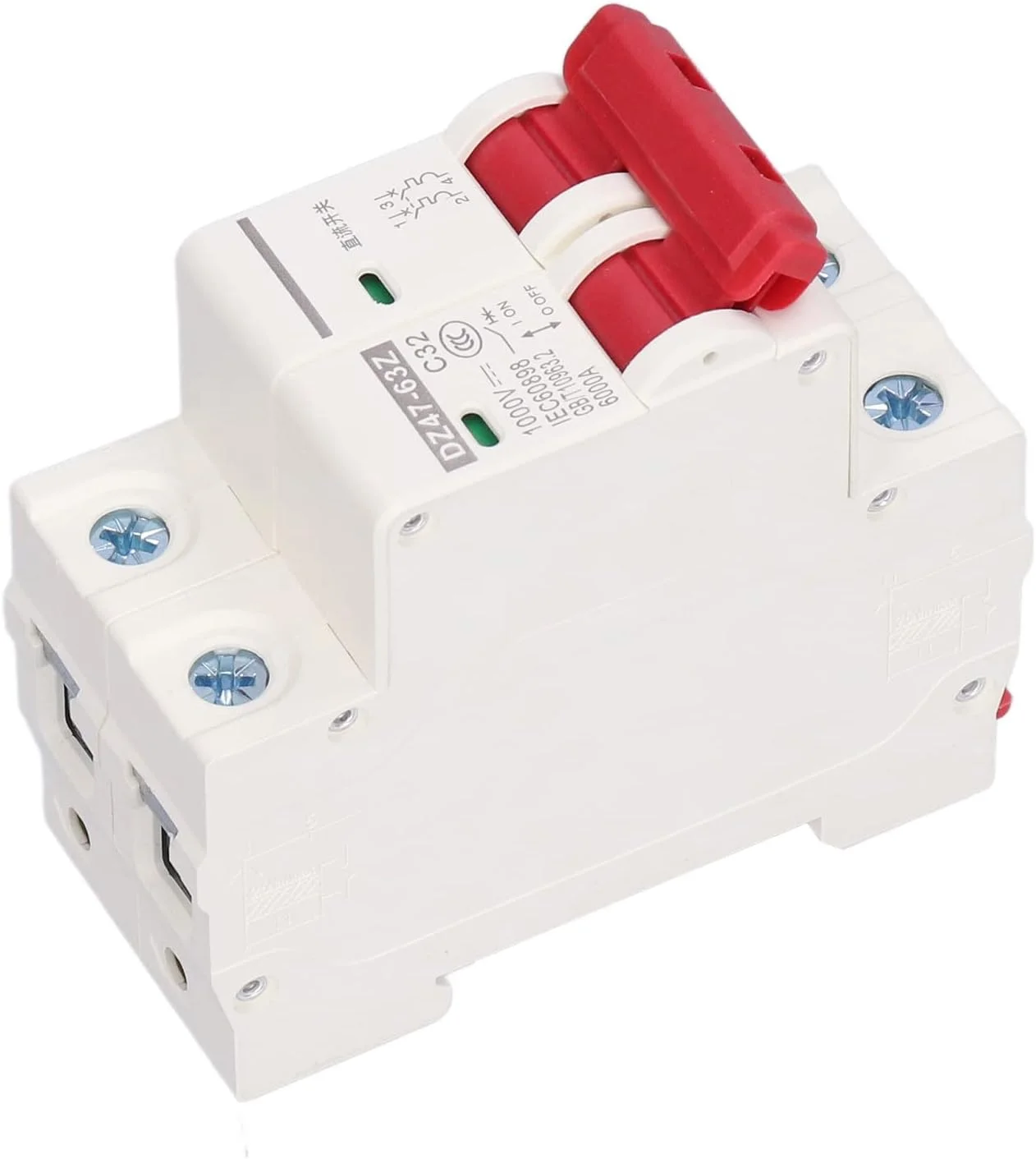 کلید مینیاتوری DC 2P ایزولاتور سیستم خورشیدی PV نصب ریل DIN 1000V 32A DZ47-63Z محافظت از تاسیسات توزیع برق در برابر اضافه بار و آسیب اتصال کوتاه کلید مینیاتوری DC 2P ایزولاتور سیستم خورشیدی PV نصب ریل DIN 1000V 32A DZ47-63Z محافظت از تاسیسات توزیع برق در برابر اضافه بار و آسیب اتصال کوتاه
