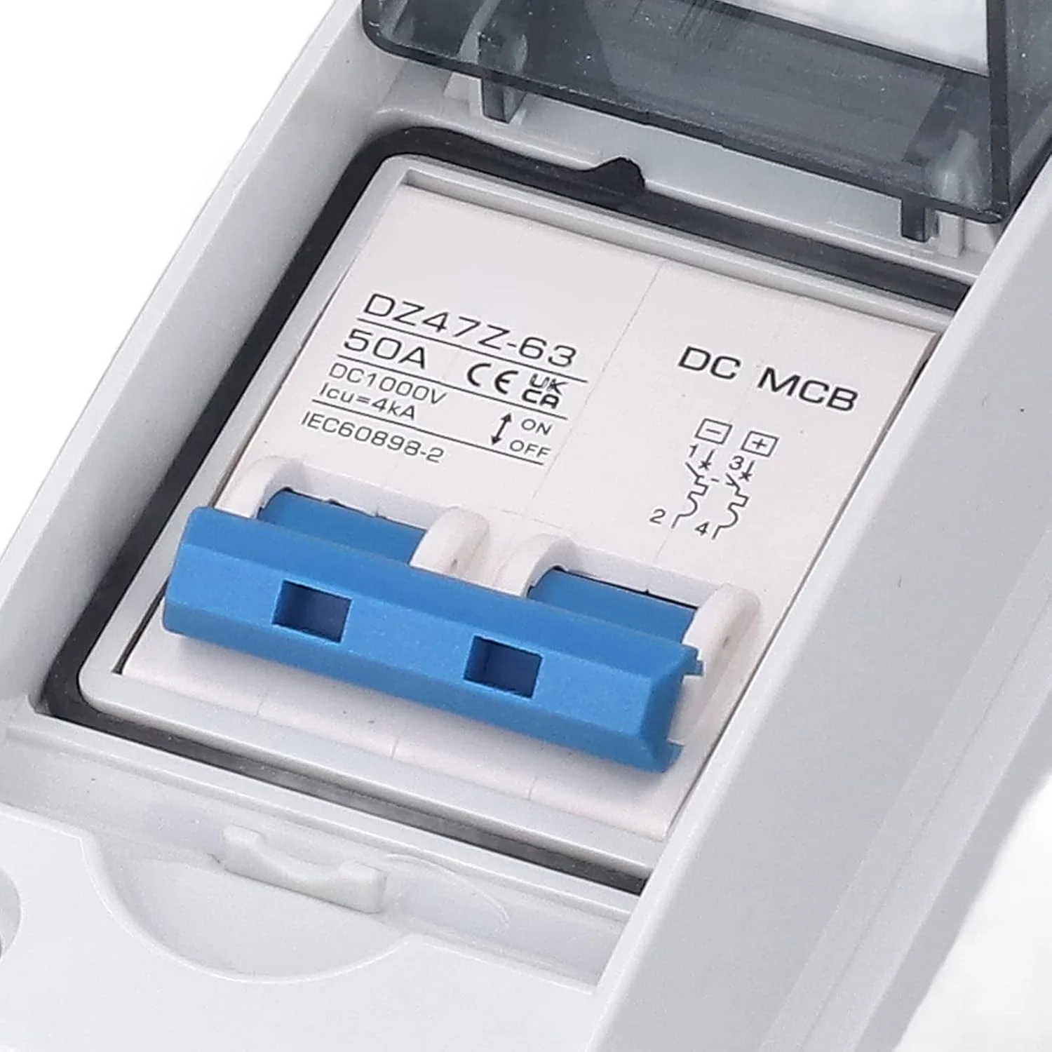 کلید مینیاتوری DC KOSDFOGE، کلید مینیاتوری DC با جعبه توزیع IP65 4000a Icu ضد آب، سوئیچ قطع کننده DC DC1000V 50a کلید مینیاتوری DC KOSDFOGE، کلید مینیاتوری DC با جعبه توزیع IP65 4000a Icu ضد آب، سوئیچ قطع کننده DC DC1000V 50a